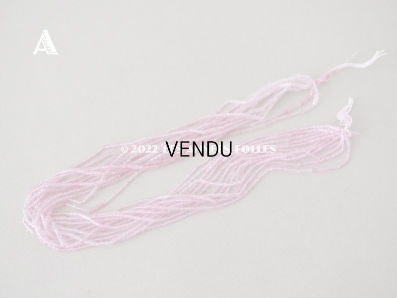 画像7: 1920年代 アンティーク スフレビーズ 半透明の淡いピンク ひねり模様 吹きガラス製 ビーズ  2×6〜7mm 約570ピース