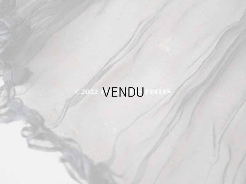 画像5: アンティーク  シルクオーガンジー クラヴァット 黒 シルクシフォン