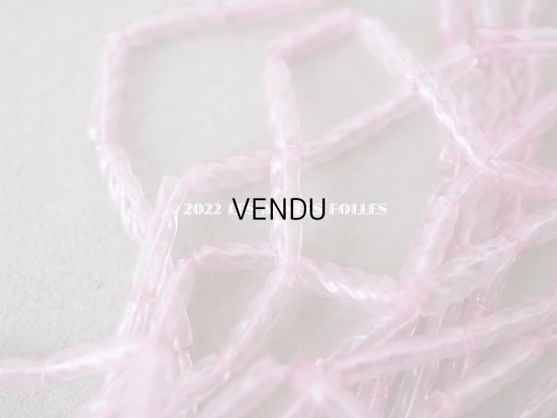 画像3: 1920年代 アンティーク スフレビーズ 半透明の淡いピンク ひねり模様 吹きガラス製 ビーズ  2×6〜7mm 約570ピース