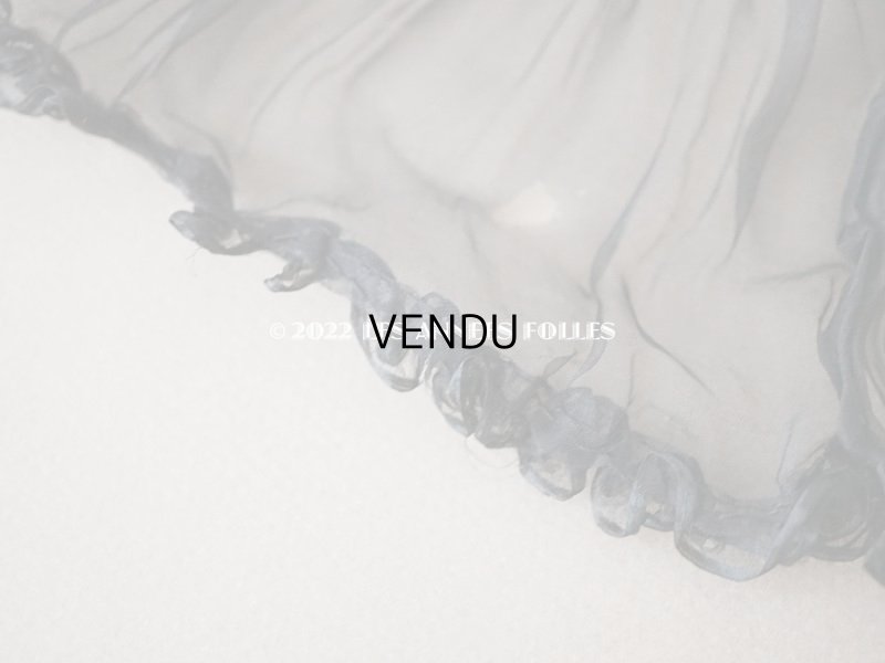 画像8: アンティーク  シルクオーガンジー クラヴァット 黒 シルクシフォン