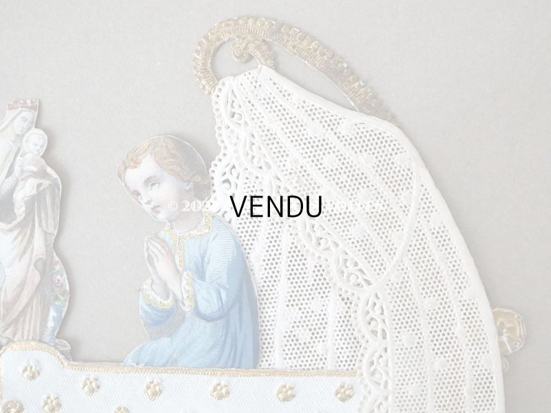 画像6: 19世紀  アンティーク  立体カニヴェ  祈りを捧げる子供