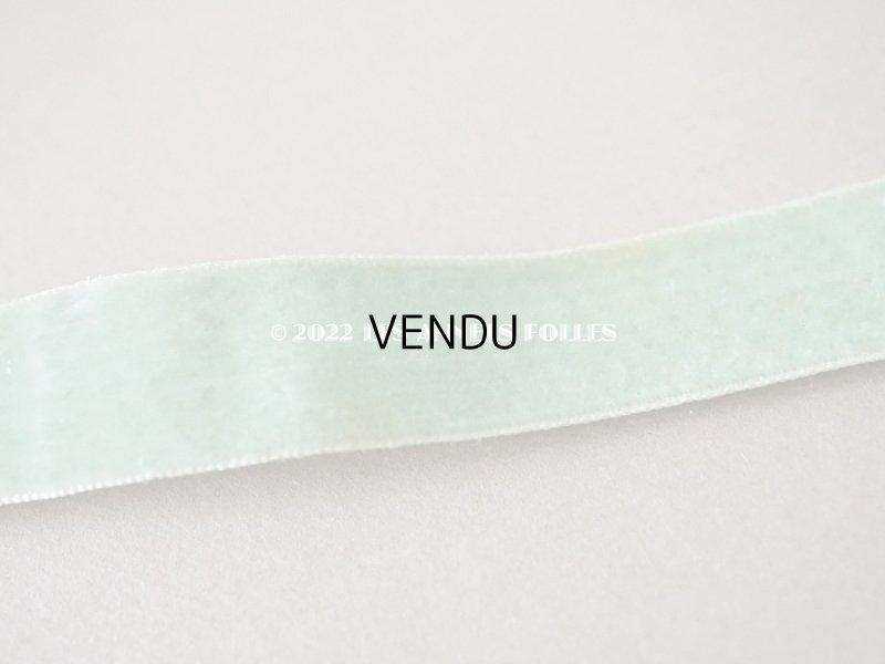 画像5: アンティーク ベルベットのリボン ピスタチオグリーン 　ダブルフェイス　6m