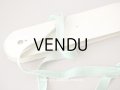アンティーク ベルベットのリボン ピスタチオグリーン 　ダブルフェイス　6m