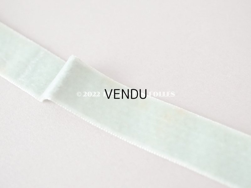 画像6: アンティーク ベルベットのリボン ピスタチオグリーン 　ダブルフェイス　6m