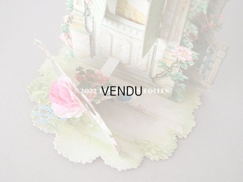 画像6: 1900年頃 アンティーク 立体クロモ 窓辺の少女 ポップアップ