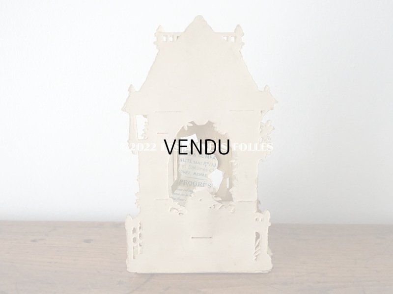 画像5: 1900年頃 アンティーク 立体クロモ 窓辺の少女 ポップアップ