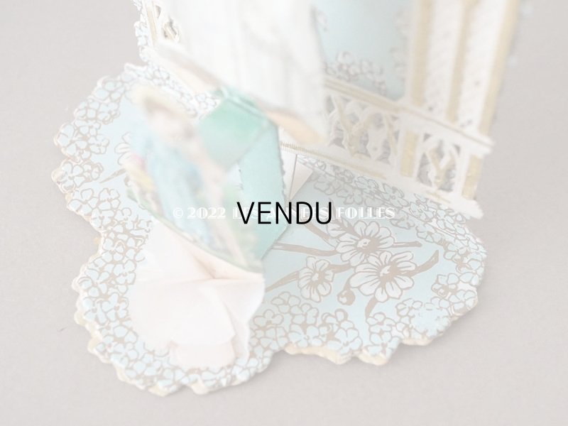 画像6: アンティーク  初聖体の立体カニヴェ 教会のフレーム ポップアップ クロモ