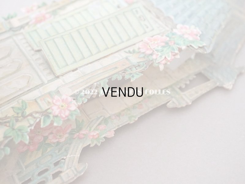 画像9: 1900年頃 アンティーク 立体クロモ 窓辺の少女 ポップアップ