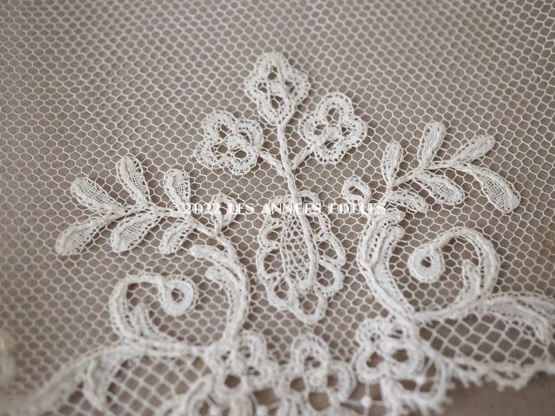 画像5: 19世紀末 アンティーク  手編みのボビンレース 幅広18.8cm アプリカシオン・アングルテール 