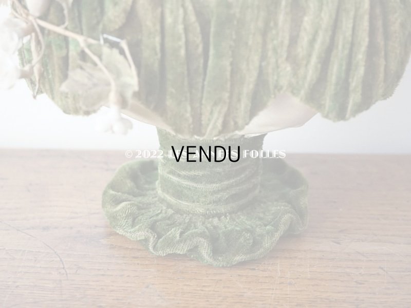 画像6: 【12周年セール対象外】1900年頃 アンティーク  グローブ・ド・マリエのパニエ型クッション  ワックスフラワーのティアラ&ブートニア付き