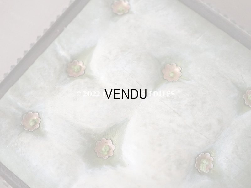 画像10: 【12周年セール対象外】19世紀 アンティーク 大きなコフレ グローブ・ド・マリエ　ジュエリーボックス グリーンのシルククッション