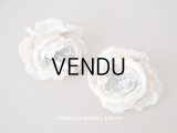 【12周年セール対象外】アンティーク　薔薇の布花 2点セット パウダーブルー