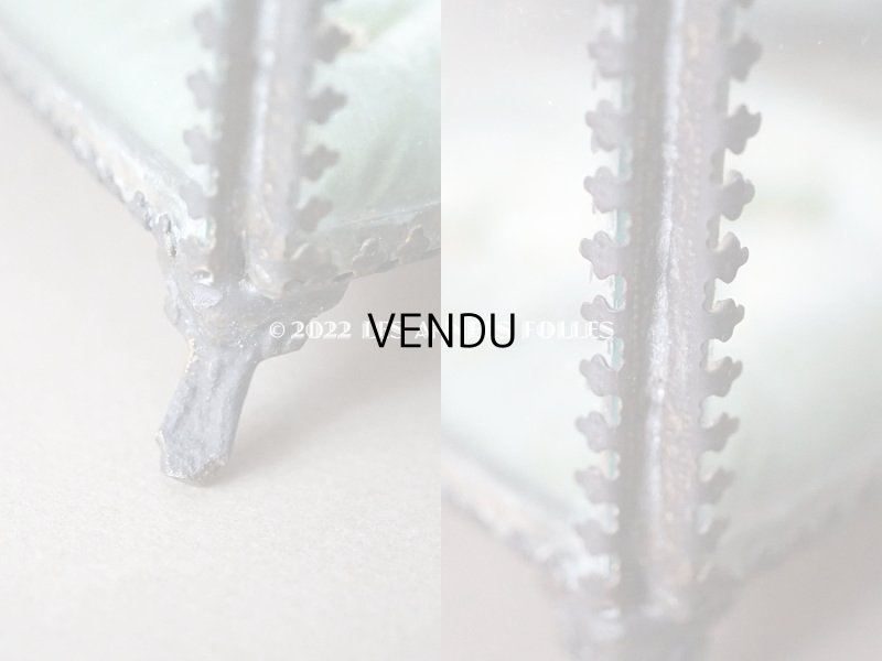 画像7: 【12周年セール対象外】19世紀 アンティーク 大きなコフレ グローブ・ド・マリエ　ジュエリーボックス グリーンのシルククッション