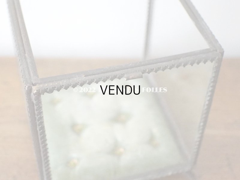 画像6: 【12周年セール対象外】19世紀 アンティーク 大きなコフレ グローブ・ド・マリエ　ジュエリーボックス グリーンのシルククッション