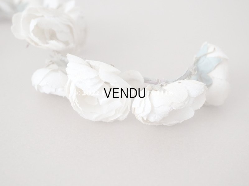 画像11: 【12周年セール対象外】アンティーク 白薔薇の花冠 オフホワイト 布花のティアラ 約79cm