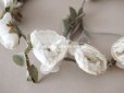 画像8: 【12周年セール対象外】アンティーク 白薔薇の花冠 オフホワイト 布花のティアラ 約79cm