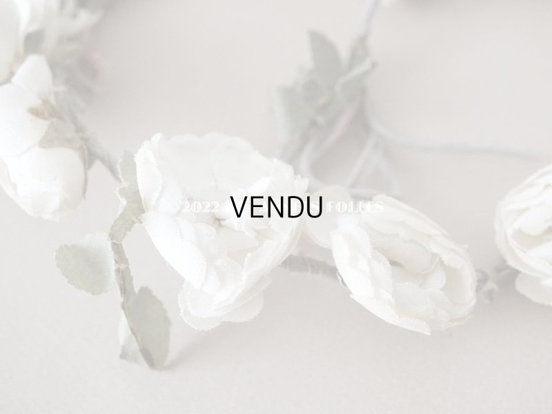 画像8: 【12周年セール対象外】アンティーク 白薔薇の花冠 オフホワイト 布花のティアラ 約79cm