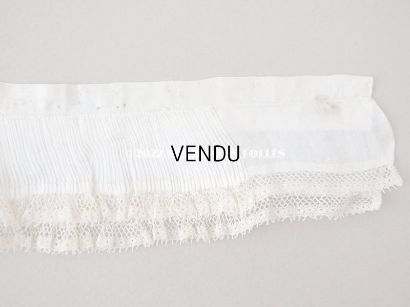 画像5: 【12周年セール対象外】アンティーク  2段 プリーツリボン 手編みのレース付き  4.7cm幅  29cm