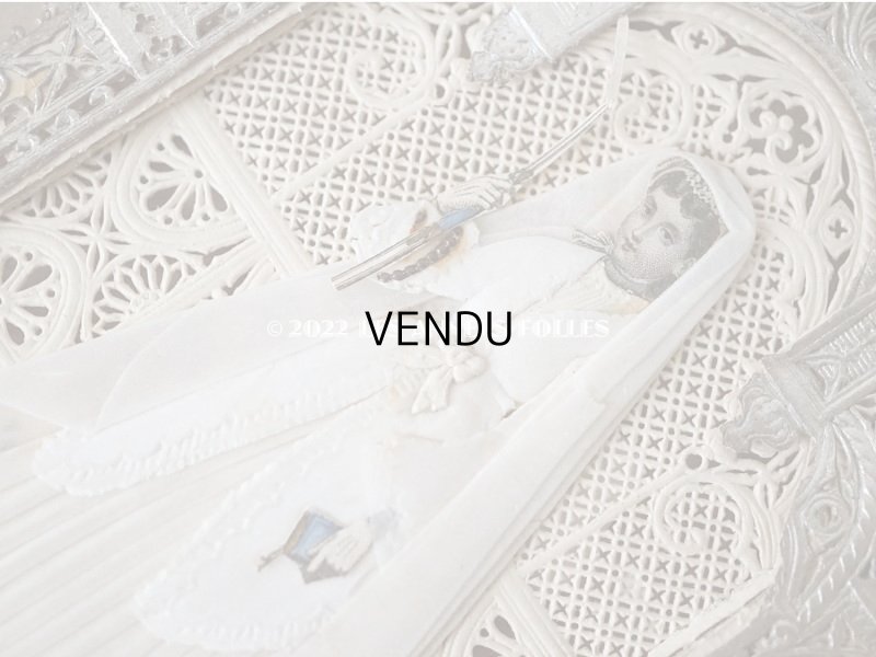 画像4: 【12周年セール対象外】19世紀末 アンティーク  初聖体の立体カニヴェ 教会のフレーム ポップアップ クロモ シルバー