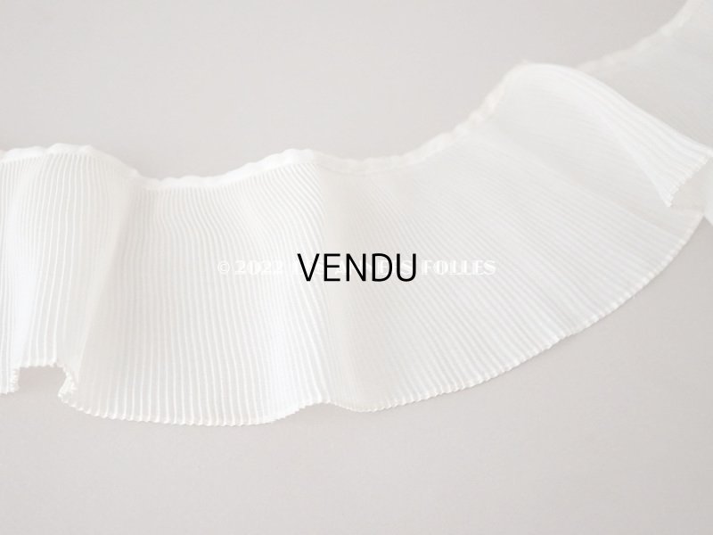 画像3: 【12周年セール対象外】アンティーク 幅広 プリーツリボン エクリュ  65cm  幅8cm