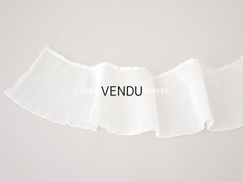 画像6: 【12周年セール対象外】アンティーク 幅広 プリーツリボン エクリュ  65cm  幅8cm