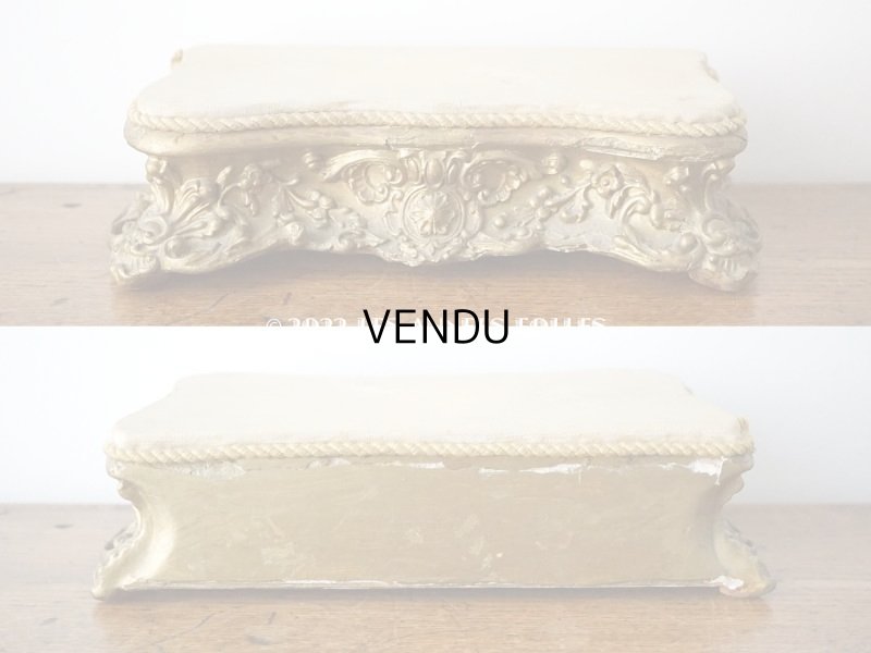 画像10: 【12周年セール対象外】19世紀末 アンティーク ロカイユ装飾の台座 ブラウンのベルベット