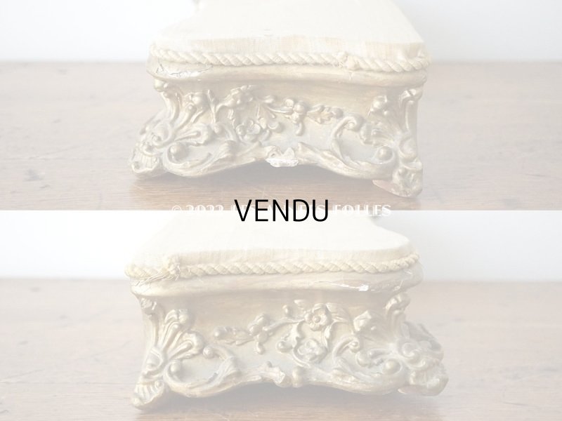 画像11: 【12周年セール対象外】19世紀末 アンティーク ロカイユ装飾の台座 ブラウンのベルベット