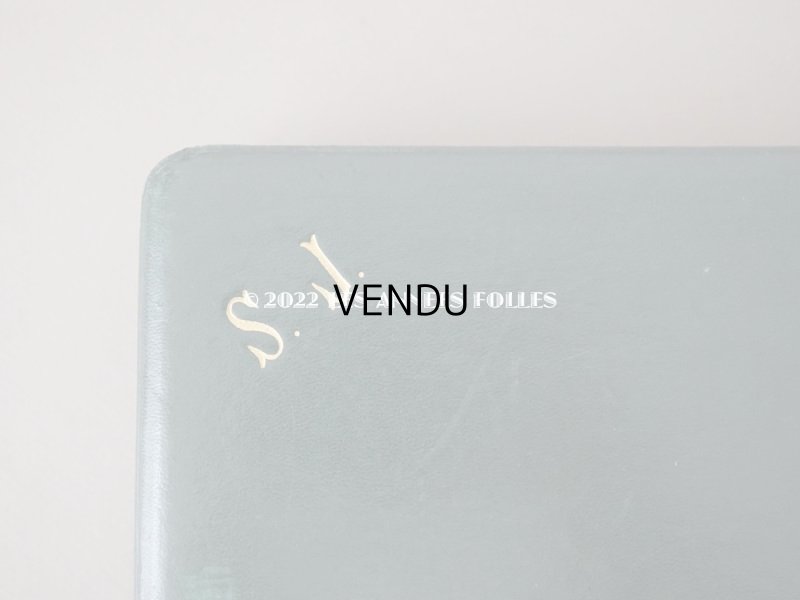 画像7: 【12周年セール対象外】アンティーク 本革製 イニシャル入り S.J. 大きなジュエリーボックス  ダークグリーン