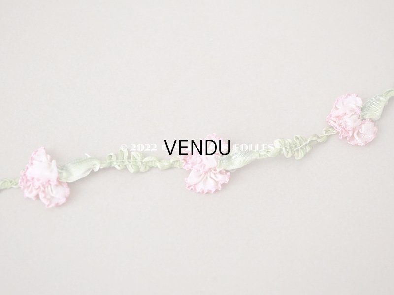 画像2: アンティーク 大きな薔薇のロココトリム ピンク