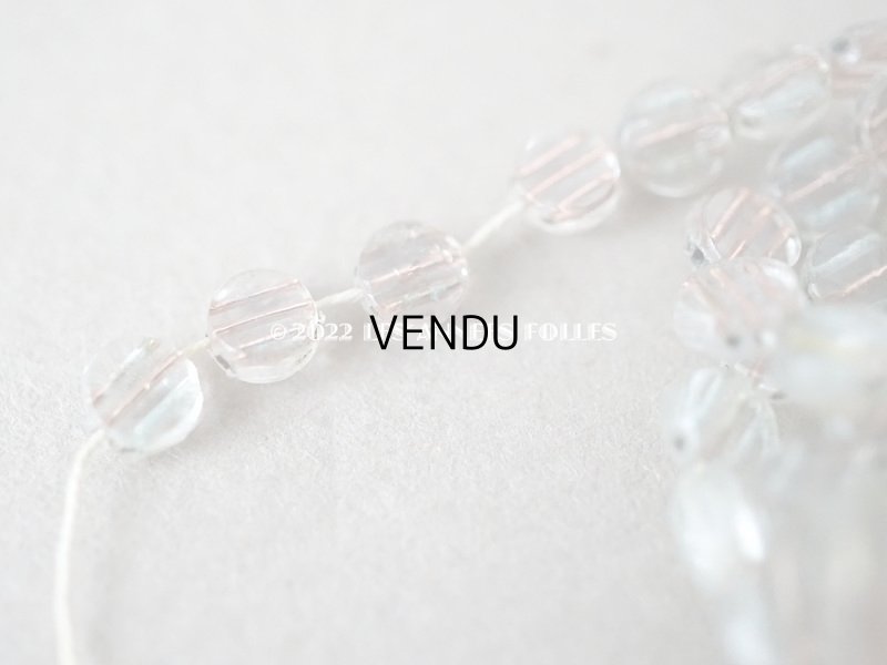 画像4: 【12周年セール対象外】アンティーク ガラスビーズ 2穴 ピンクゴールドのライン入り 淡いブルー 約90ピースのセット 4mm強