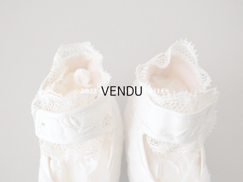 画像5: 【12周年セール対象外】1900年代 アンティーク ベビーシューズ  花模様の手刺繍入り ピンクのロココモチーフ付き