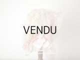 【12周年セール対象外】1920年代 アンティーク 小さな女の子のボネ　ピンクのリボン＆マーガレットの刺繍入り