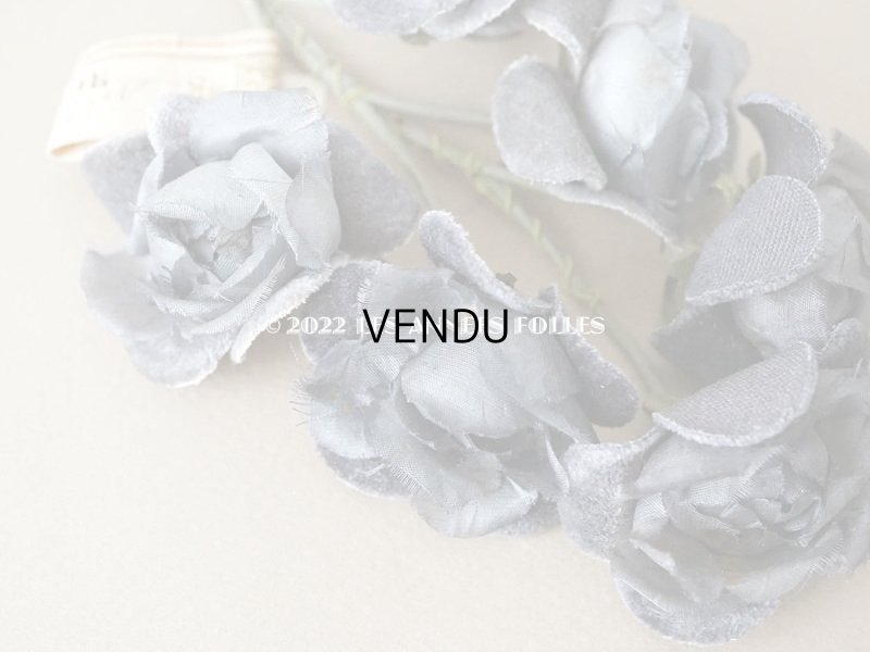 画像3: 【12周年セール対象外】未使用 アンティーク  ベルベットの薔薇の布花 チャコールグレー