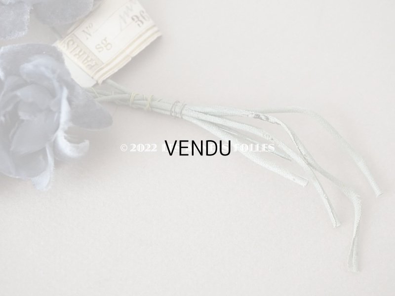 画像5: 【12周年セール対象外】未使用 アンティーク  ベルベットの薔薇の布花 チャコールグレー