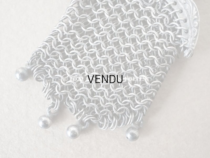 画像4: 【12周年セール対象外】1900年代 アンティーク ドール用 極小 メタルメッシュのコインケース コインパース シルバー製