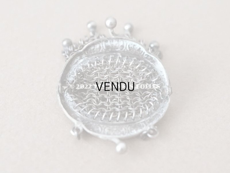 画像7: 【12周年セール対象外】1900年代 アンティーク ドール用 極小 メタルメッシュのコインケース コインパース シルバー製