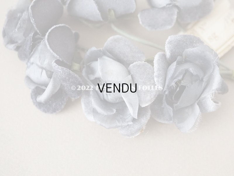 画像4: 【12周年セール対象外】未使用 アンティーク  ベルベットの薔薇の布花 チャコールグレー