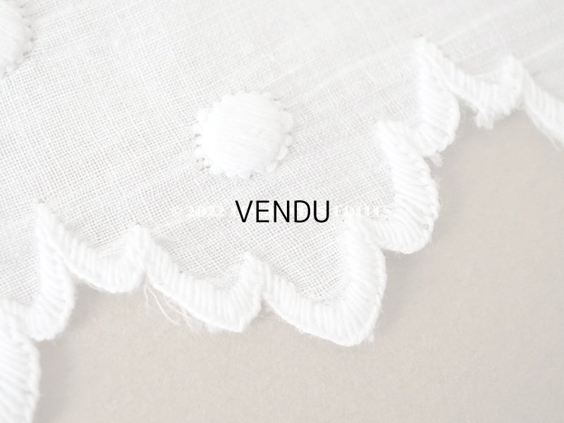 画像6: 【12周年セール対象外】アンティーク ドットの手刺繍　幅広　スカラップレース（生地) コットン製　1.45m 幅26cm