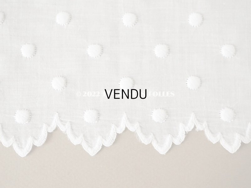 画像4: 【12周年セール対象外】アンティーク ドットの手刺繍　幅広　スカラップレース（生地) コットン製　1.45m 幅26cm