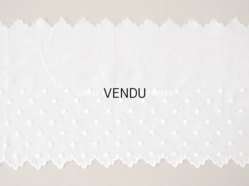 画像3: 【12周年セール対象外】アンティーク ドットの手刺繍　幅広　スカラップレース（生地) コットン製　1.45m 幅26cm