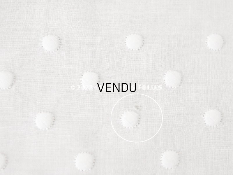 画像8: 【12周年セール対象外】アンティーク ドットの手刺繍　幅広　スカラップレース（生地) コットン製　1.45m 幅26cm