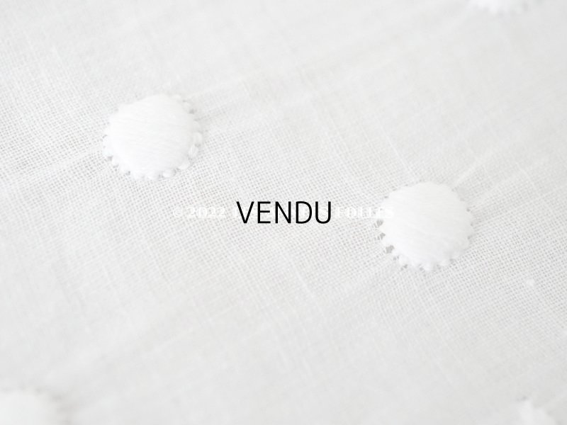 画像5: 【12周年セール対象外】アンティーク ドットの手刺繍　幅広　スカラップレース（生地) コットン製　1.45m 幅26cm