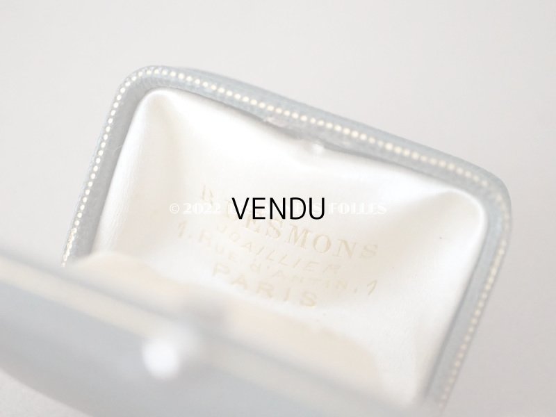 画像8: 【12周年セール対象外】19世紀末 アンティーク  本革製　ピアス用　小さなジュエリーボックス　イニシャル入り スモーキーなブルーグリーン 