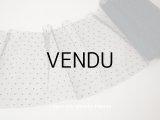 アンティーク 　幅広チュールレース 黒&ブラウン　ドット柄　幅22.5cm