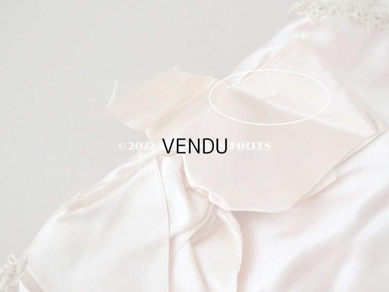 画像11: アンティーク シルク製 ハンキーケース リボン付き パウダーピンク ハンカチ用ポシェット