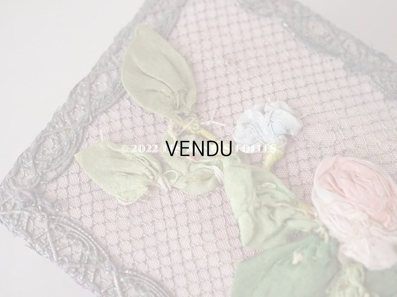 画像8: アンティーク　シルク製 ロココトリム付 オールドローズ色のボックス