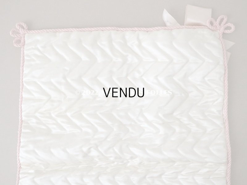 画像6: アンティーク シルク製 ハンキーケース リボン付き パウダーピンク ハンカチ用ポシェット