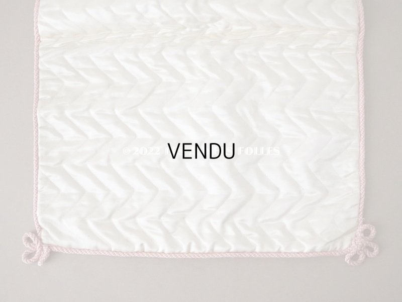 画像7: アンティーク シルク製 ハンキーケース リボン付き パウダーピンク ハンカチ用ポシェット