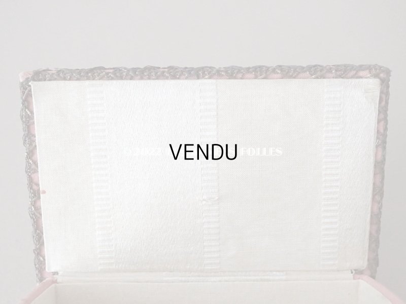 画像11: アンティーク　シルク製 ロココトリム付 オールドローズ色のボックス