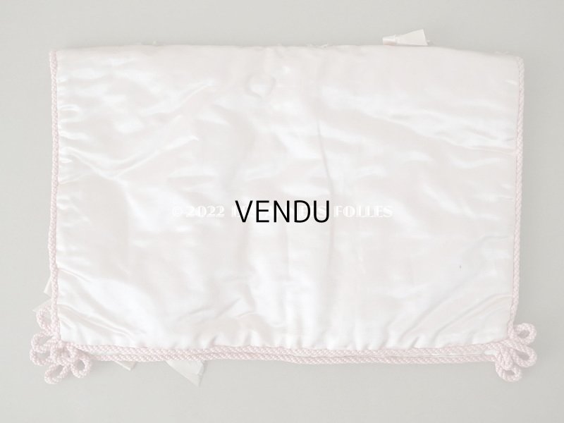 画像5: アンティーク シルク製 ハンキーケース リボン付き パウダーピンク ハンカチ用ポシェット